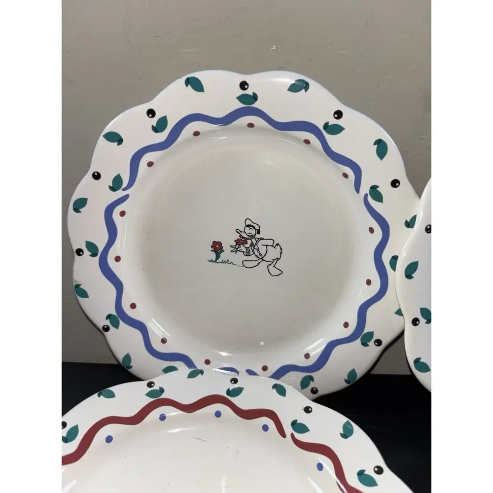 4 Pflatzgraff Mickey & Co Salad Dessert Plates Minnie Donald (2) Mickey 8.5”